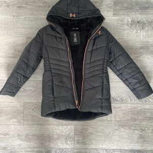 Under Armour Women's Black Puffer Jacket with Copper Accents